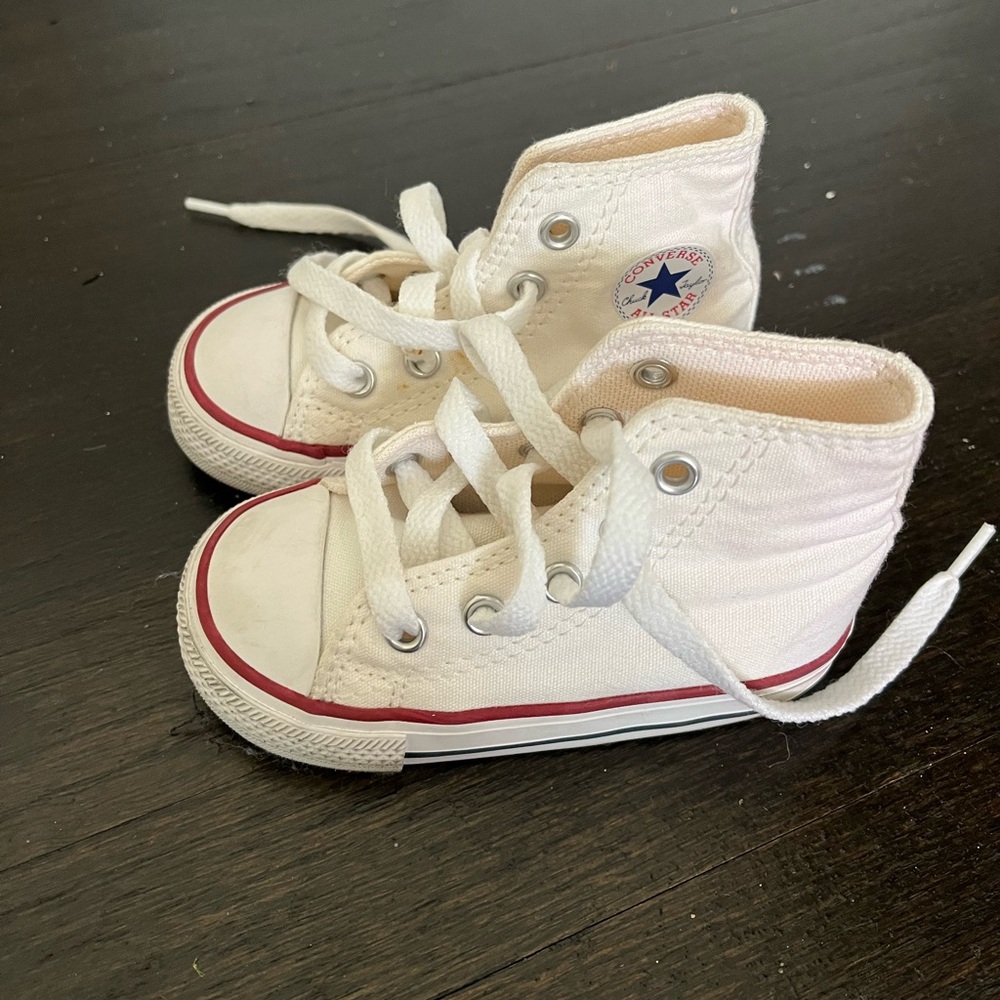 Baby White Converse High Tops